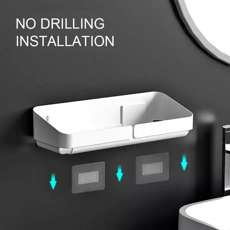 **(NET)**Self Adhesive Bathroom Shelf Wall Large  / 22FK215 / 2158White