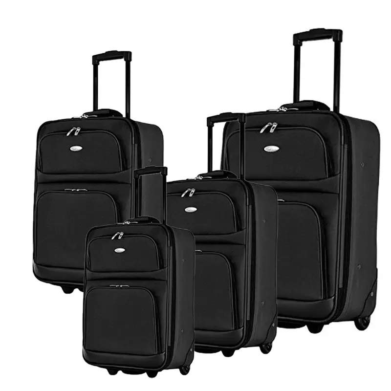 (NET)Travelite luggage suitcase trolley bag with lock set 4 pcs / F-07Black