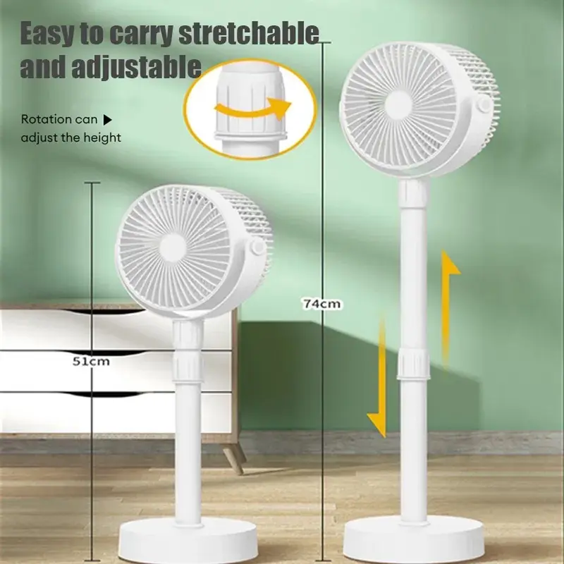 (NET)USB Plug -In Standing Electric Fan, Room Stand Fan For KidsWhite