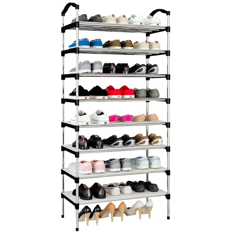 8-Layer Shoe Rack With Handrail - Elevate Your Shoe Organization / YH9906Black