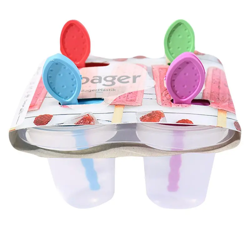 Bager Ice Lolly Mold for freezing plastic 4 Pcs
