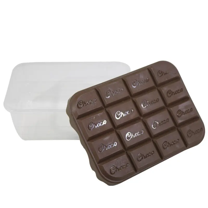 Choco Rectangular Plastic Lunch Box / P-119Brown