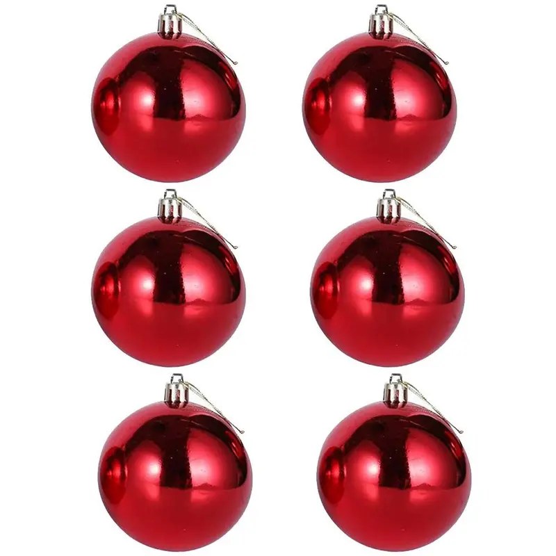 Christmas Decoration Ball 5 Cm (Set of 6)- Red / C-456R / 2072