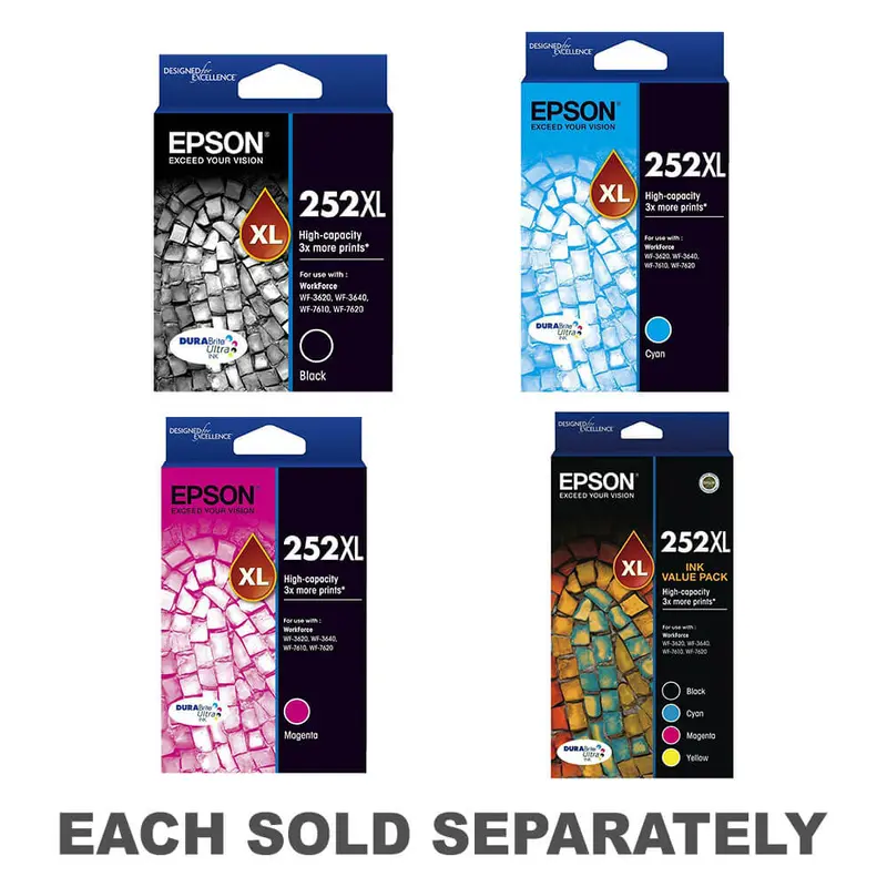 Epson High-capacity Inkjet Cartridge 252XLValue Pack