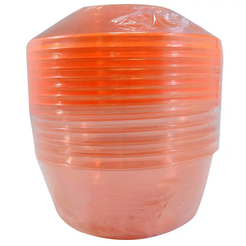 Colored Jelly Cup with Cover ( 8 Pcs)Orange