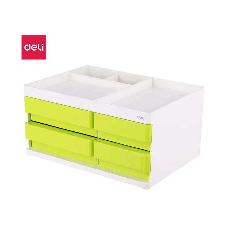 Deli EZ25050  4 Compartments & 4 Drawers Multipurpose Desktop Organizer Green