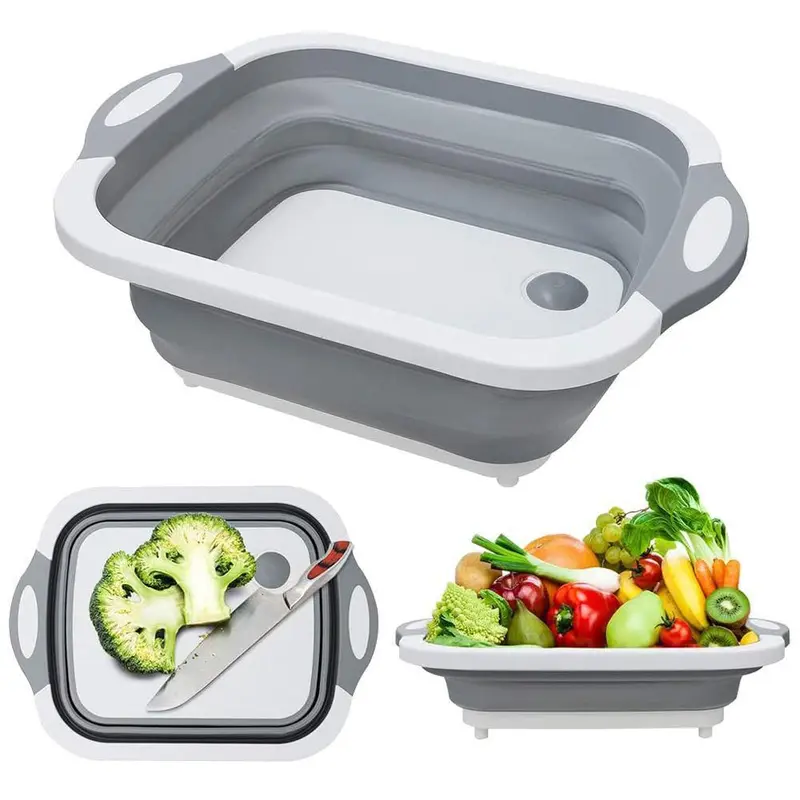 Foldable Multi-function Kitchen Plastic Silicone Dish Tub / KC-103 / 11031 / KN-226