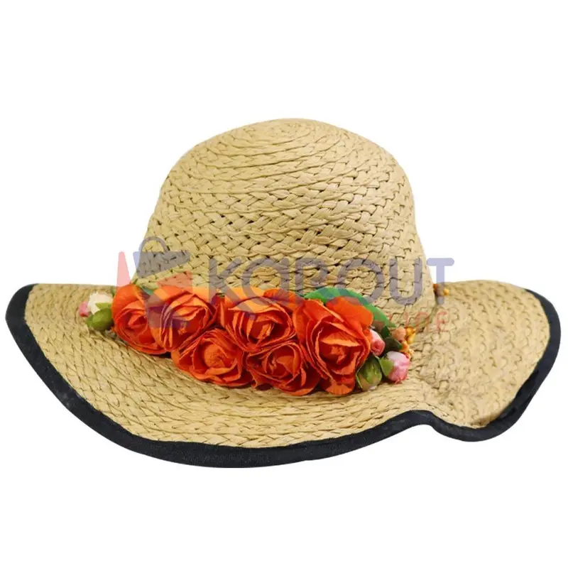 Foldable Wide Brim Women HatBeige