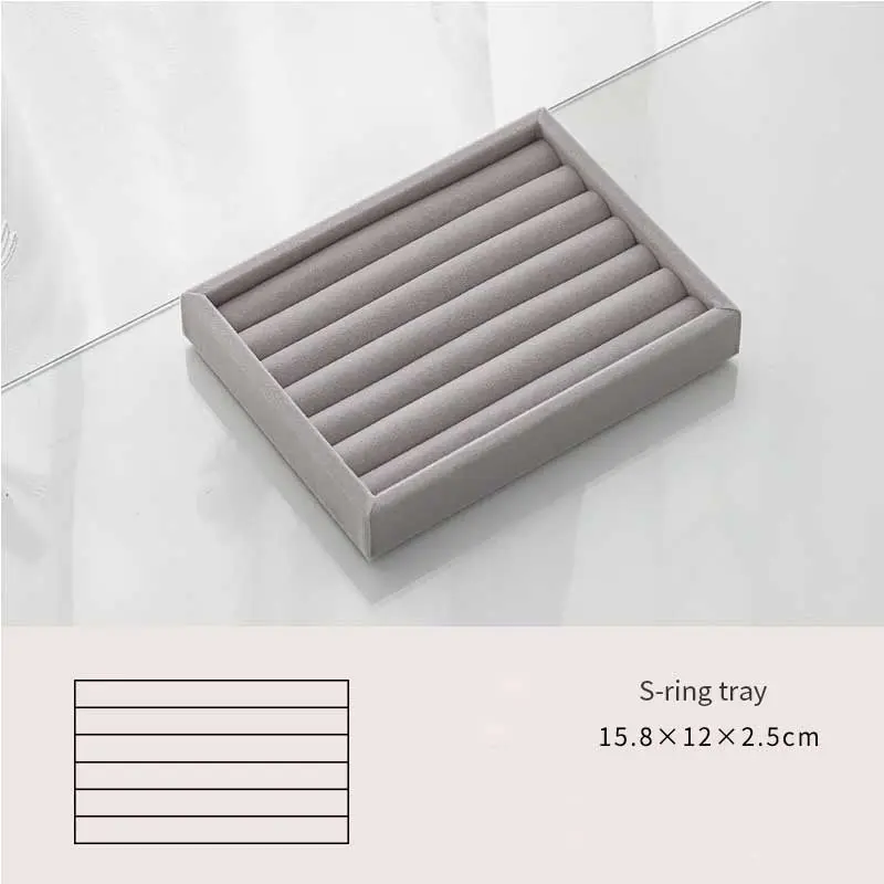 Handmade DIY Jewelry Box Drawer Storage Organizer Soft Velvet Jewelry Tray /6920233842205Columns