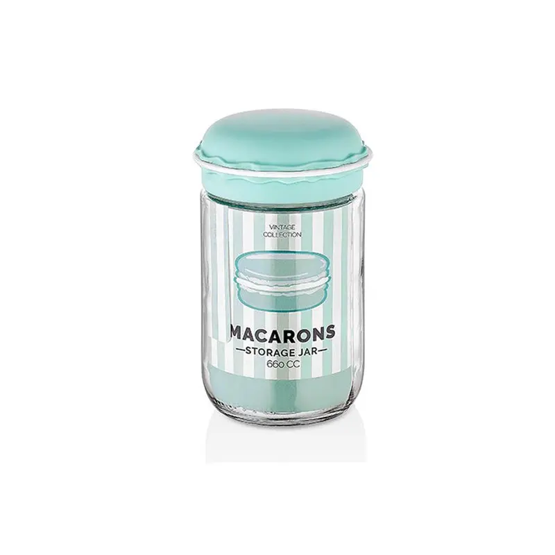 Hane Macaron Storage Jar 660ccAqua