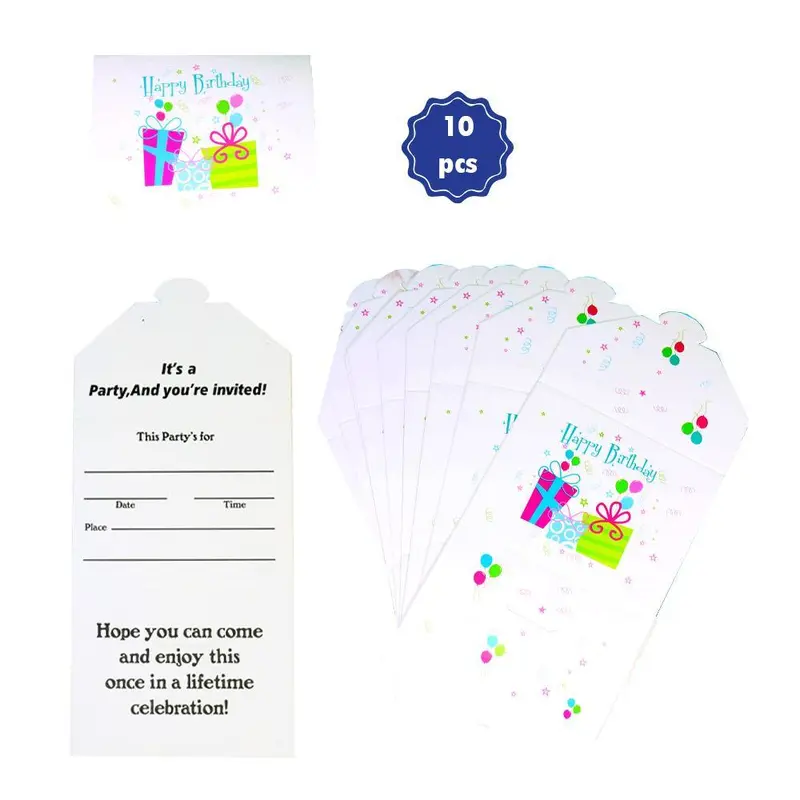 Happy Birthday - Invitation Cards (10 pcs) AB-114