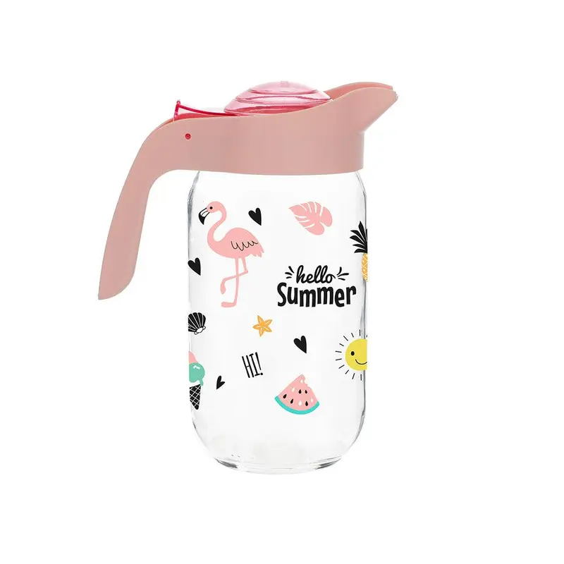 Herevin Glass Decorated Jug Hello Summer 1000ml