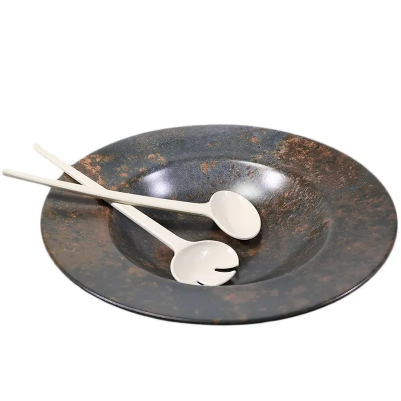 Keramika Ceramic Salad Bowl with Spoon / 1001Dark green