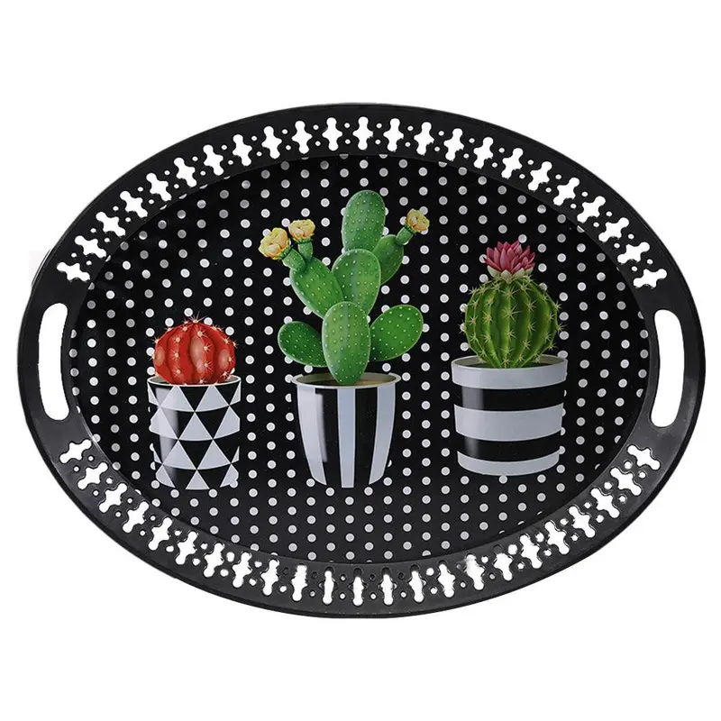 Kitchen Plastic Serving Tray - Black