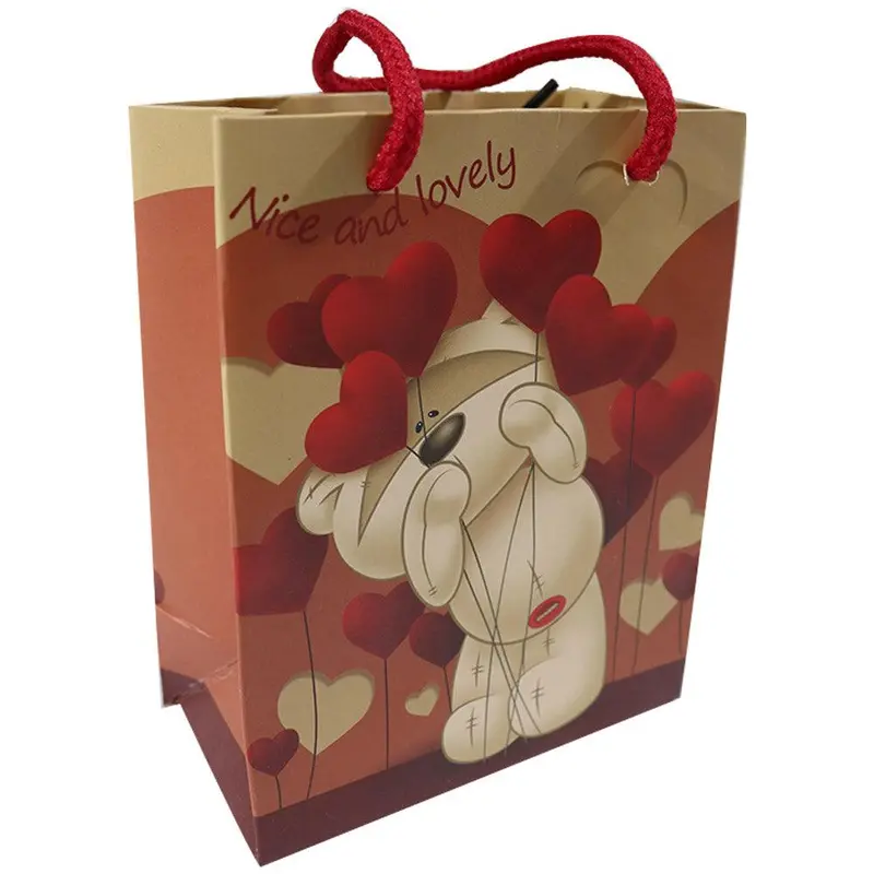 Love Bear Gift Bag 14 x 11 / YM-S-622 / D-315Beige