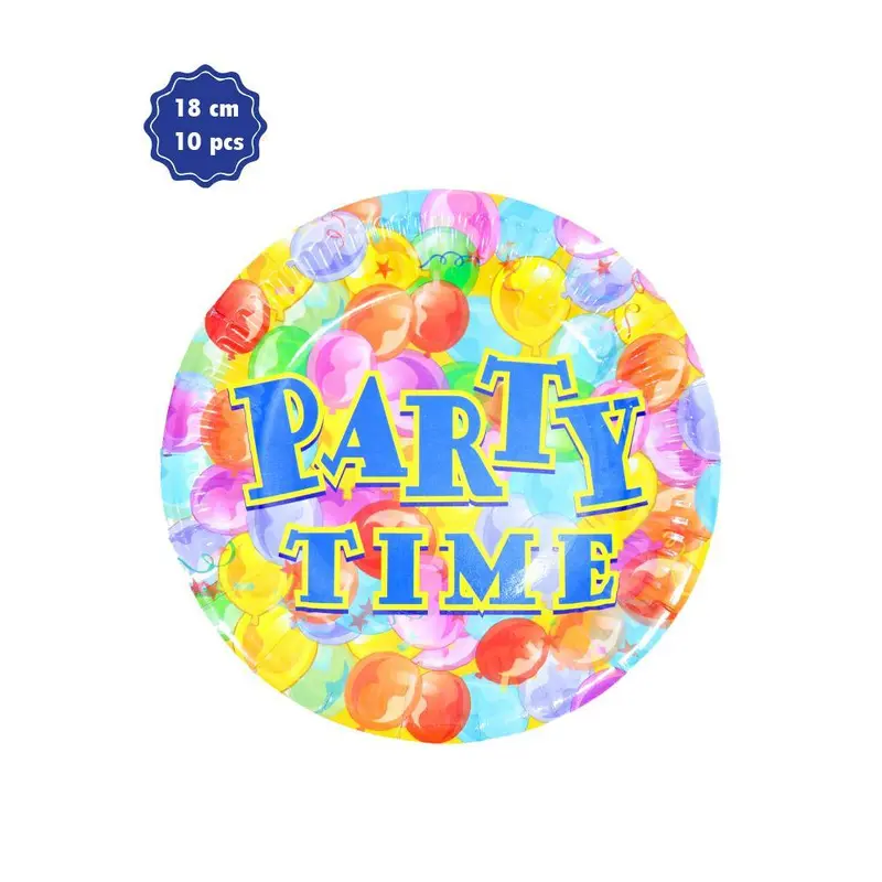 Party Time- Paper Plates 18 cm (10 PCS)