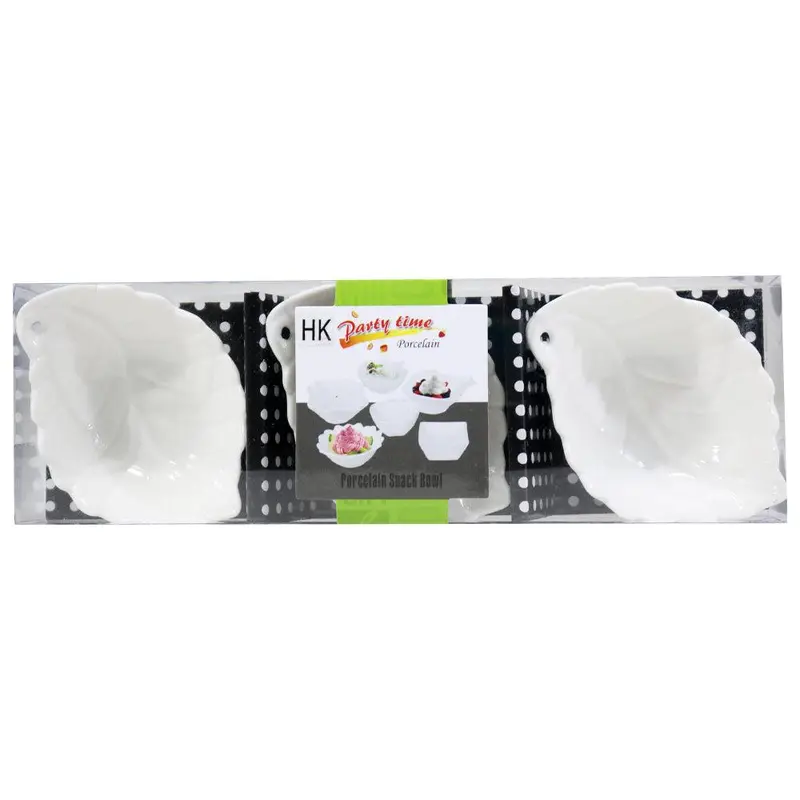 Porcelain Snack Bowl Leaf  shape (3 Pcs)/ 1641-3