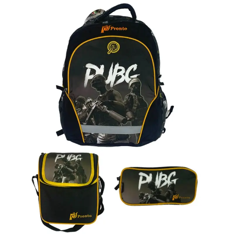 Pronto 18 Inch School Bag Pubg Set-5 (3 Pieces)