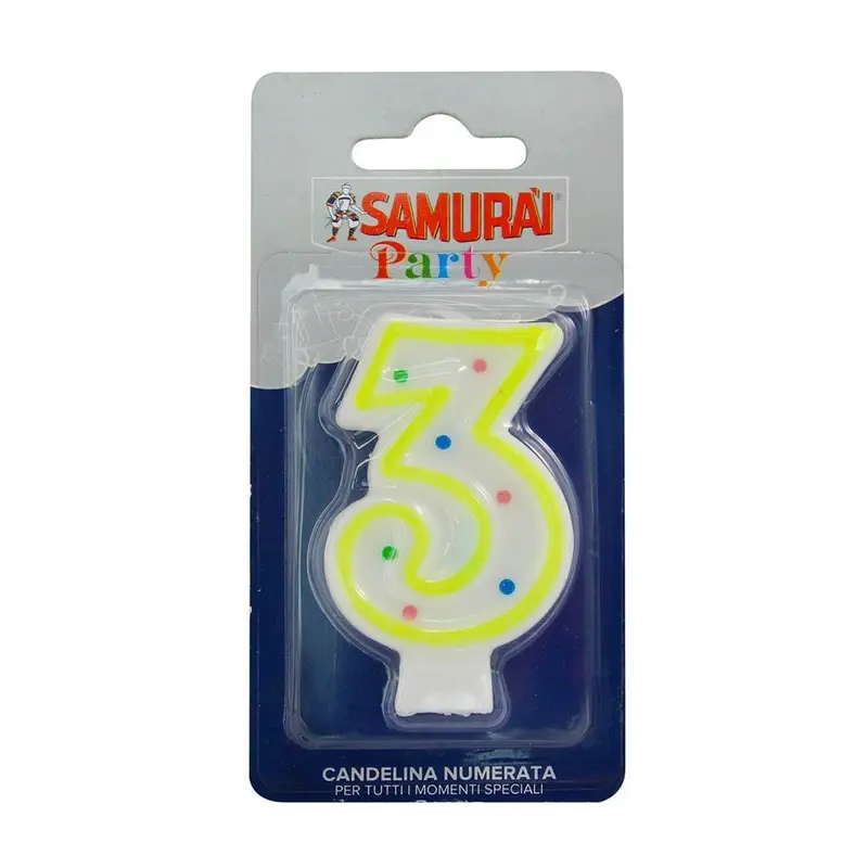 Samurai Birthday Candle Number 3