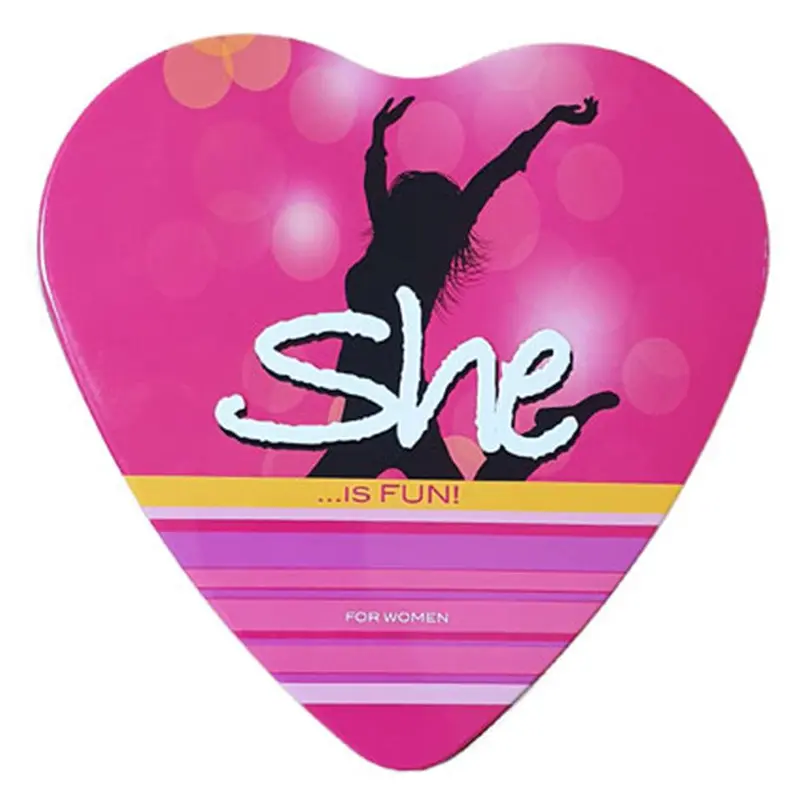 She Gift Set Heart 3 Pcs Set Edt-deo-body Lotion Fun / GT-7558