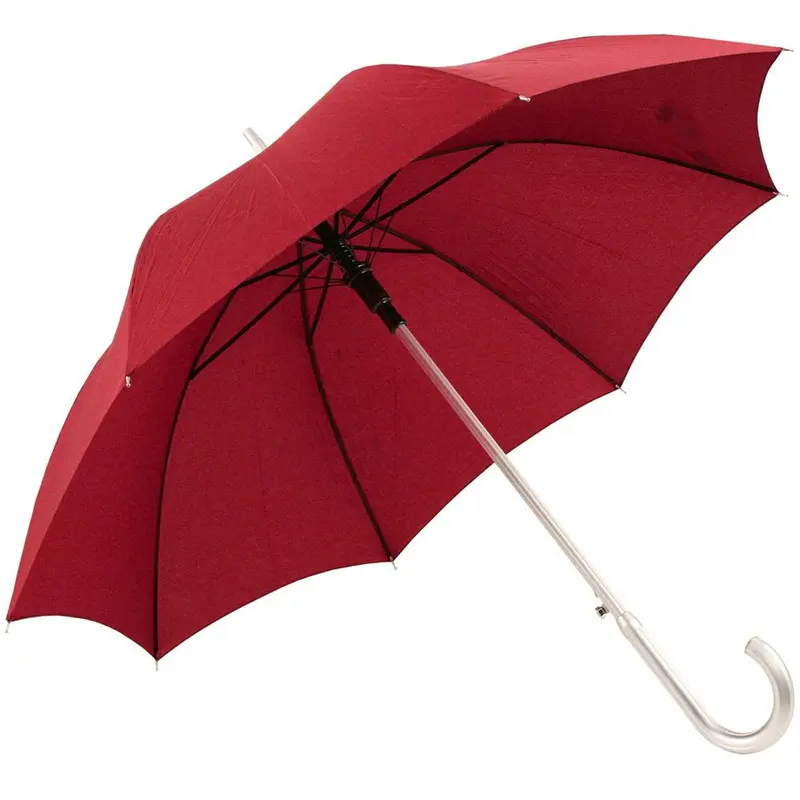 Simple Colored Umbrella With Plastic Silver Hand /Q-1235Bordo