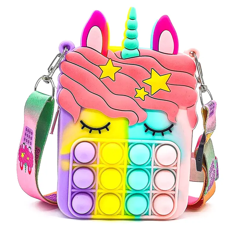 Small Pop It Fidget Unicorn Bag / 22FK130Colorful