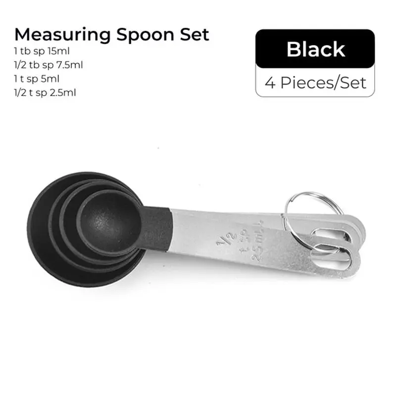 Stainless Steel Pp Measuring Cups Spoons Kitchen Baking Cooking Tools Set 4 pcsAqua