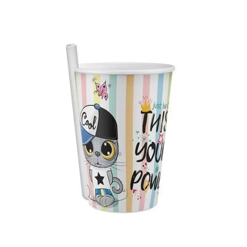 Titiz Plastik Yummy Straw Cup AP-9124/ 400ml - 14ozCat