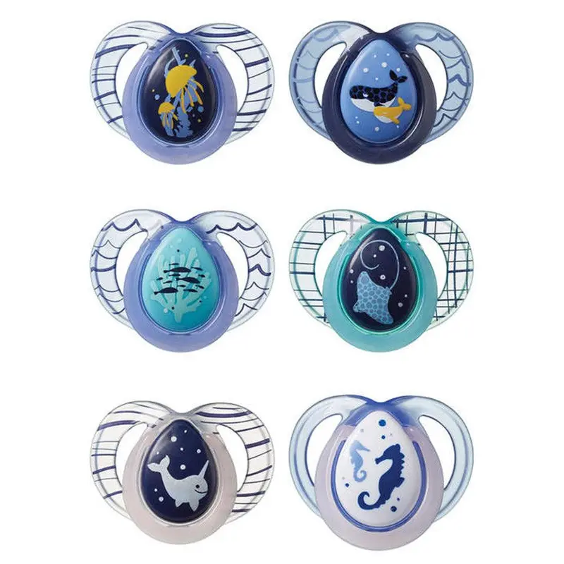 Tommee Tippee 433362 Set Of Closer to Nature Night Time Baby Pacifiers 2 Pcs / 33629Jellyfish