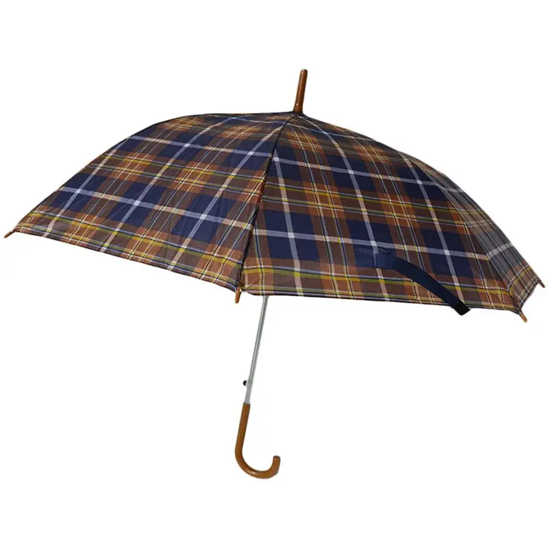 Umbrella Mix Design With Brown Plastic Hand / 012Brown &navy