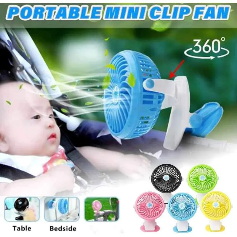 USB Mini Wind Power Handheld Clip Fan Portable Desk Table USBPink