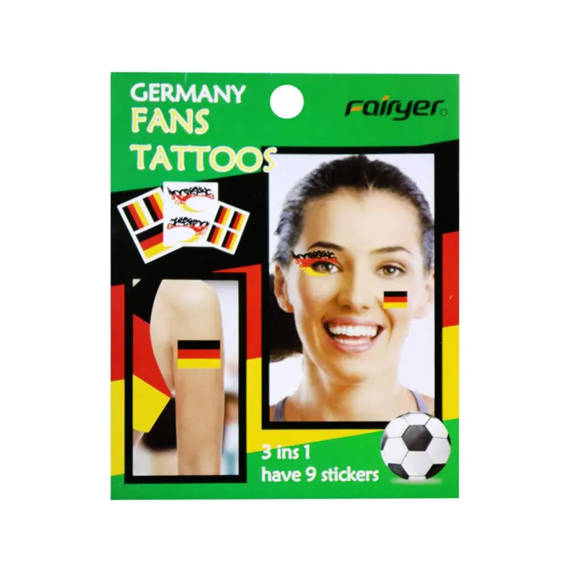World Cup Fans Tattoo 3 in 1 Have 9 Stickers  / WD-71Germany