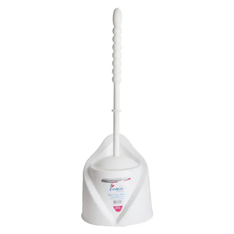 Zambak Plastic Toilet Brush SetWhite