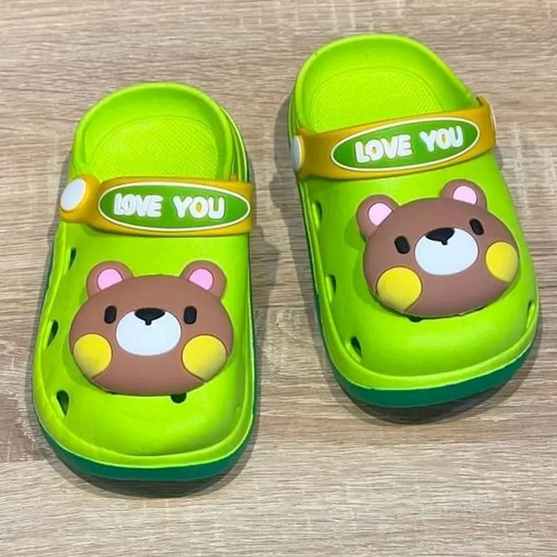 Yellow Bee Cute Bear Clogs for Boys 18-23Green / 18-19