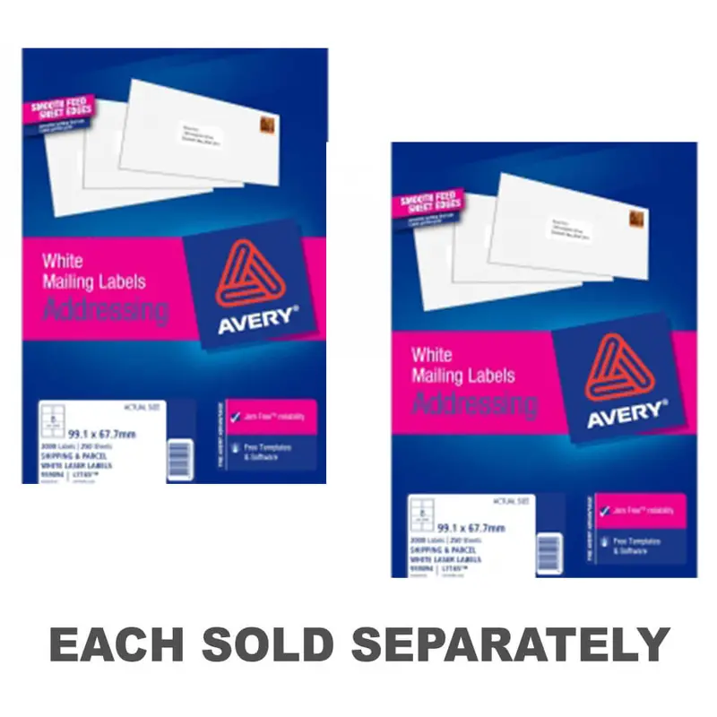 Avery Parcel Laser Label 250pk4/sheet