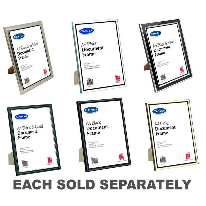 Carven Document Frame A4Silver Brushed