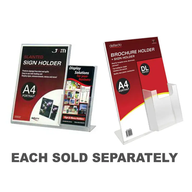 Deflecto Portrait Sign Holder A4 Brochure Pocket DLFront