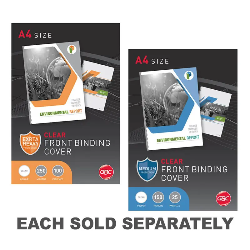 GBC Ibico Binding Covers A4 Clear150 micron 25pk