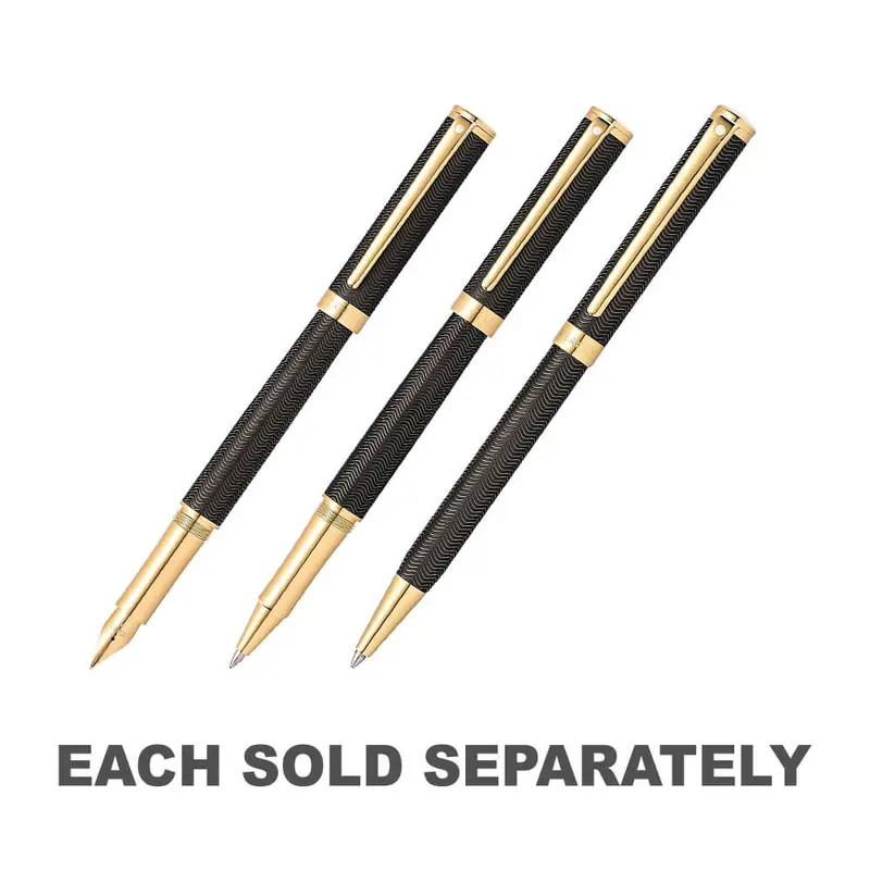 Intensity Engraved Matte Black/Gold Trim PenBallpoint