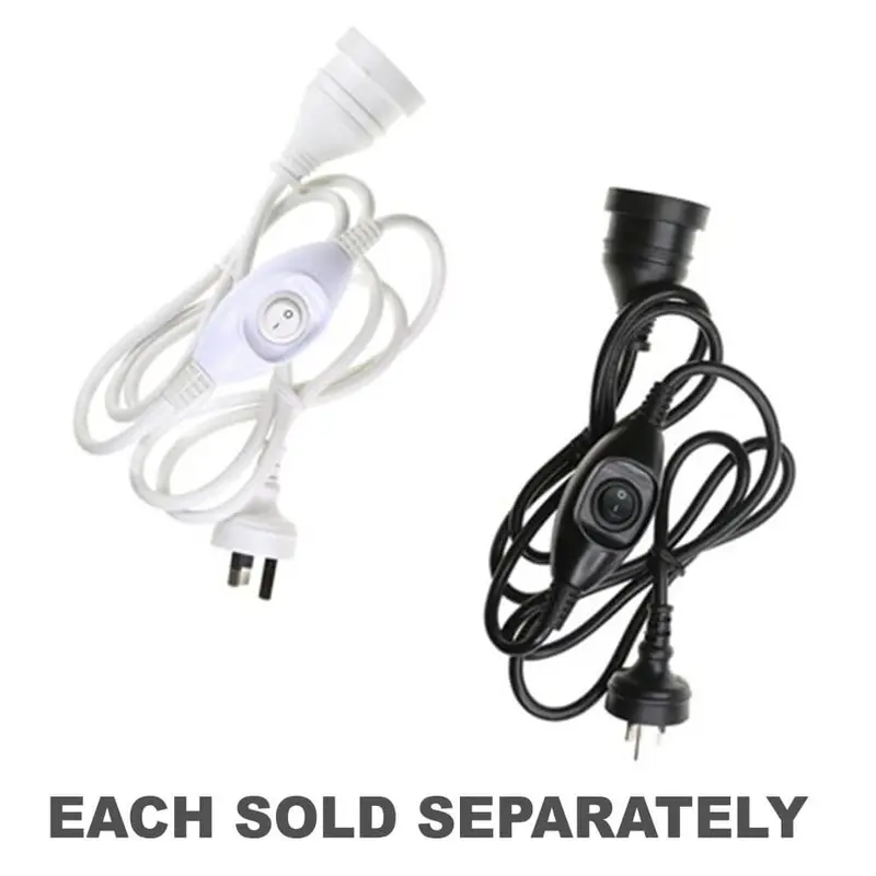 Mains Extension Cable with Switch 240V 10A (1.8m)Black