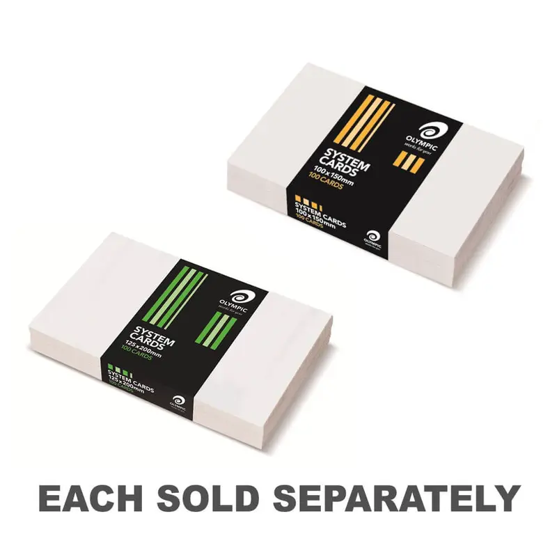 Olympic System Cards Plain White (100pk)6x4"
