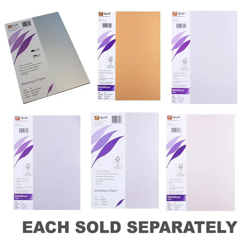 Quill A4 Metallique Paper (25pk)Moonstone