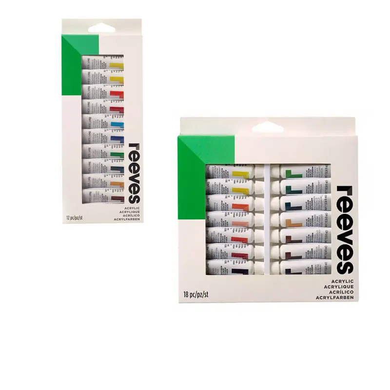 Reeves Paint Tubes Set 12mL Acrylic18pk