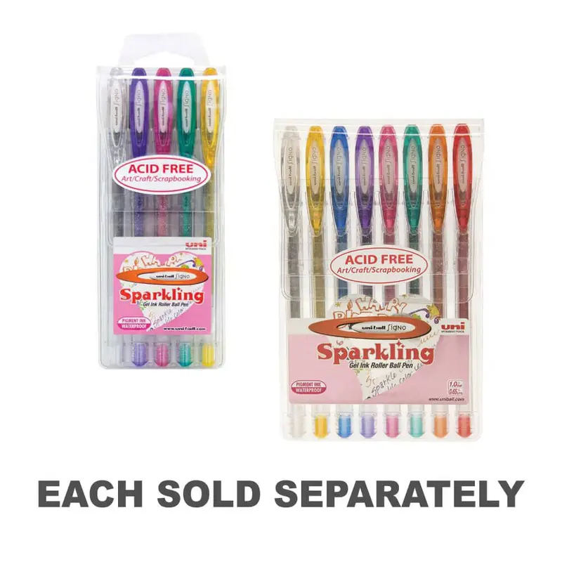 Uni-Ball Signo Gel Sparkling Pen 1.00mmWallet of 5