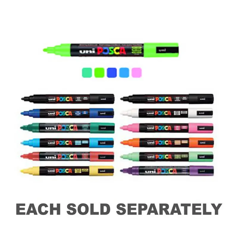 Uni Posca Bullet Tip Markers (12pk)Assorted A
