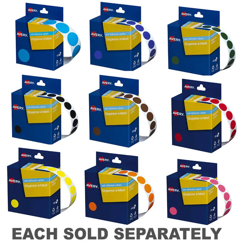 Avery Self-Adhesive Dot Labels 14mm (1050pcs)Black