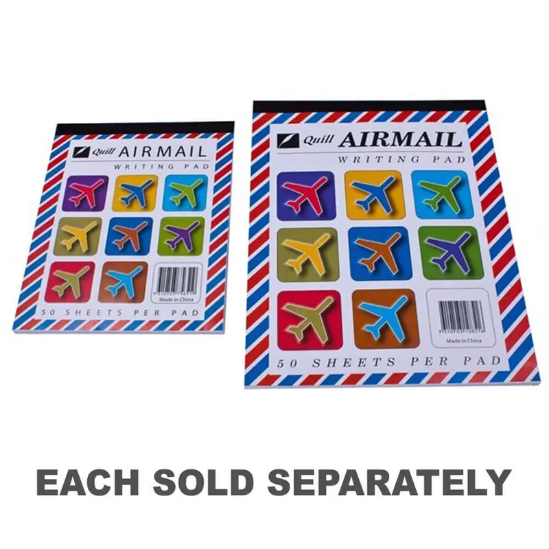 Quill Airmail Ruled Writing Pad (50 Sheets)7.5x6"