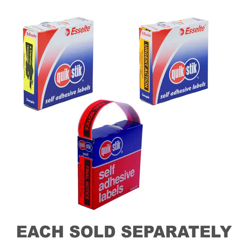 Esselte Quik Stik Labels 125pcs (19x63mm)Reminder