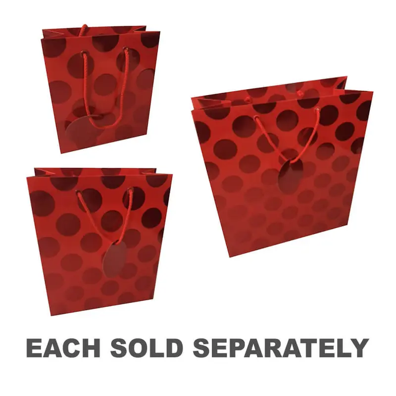 Ozcorp Foil Dot Gift Bag (Red)Large