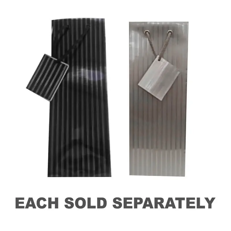 Ozcorp Pinstripe Bottle Gift BagSilver